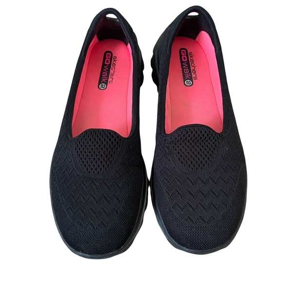 Skechers Gogamat Walking Shoes 8.5 EU 38.5 Black Flat Cushioned Casual Comfort - Picture 2 of 8
